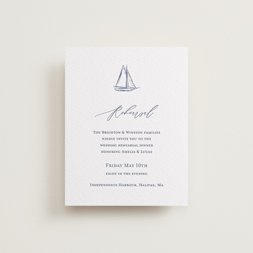 This is a indigo enclosure cards with letterpress by Jelena Vuletic called mariner printing on somerset500 in standard
