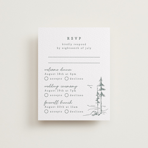 This is a stone rsvp cards with letterpress by Anastasia Makarova called fresh air printing on somerset500 in standard