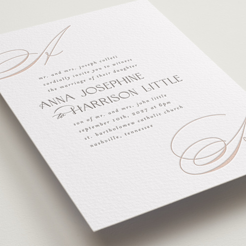 This is a sway letterpress wedding invitations with letterpress by Laura Hankins called sway printing on somerset500 in standard
