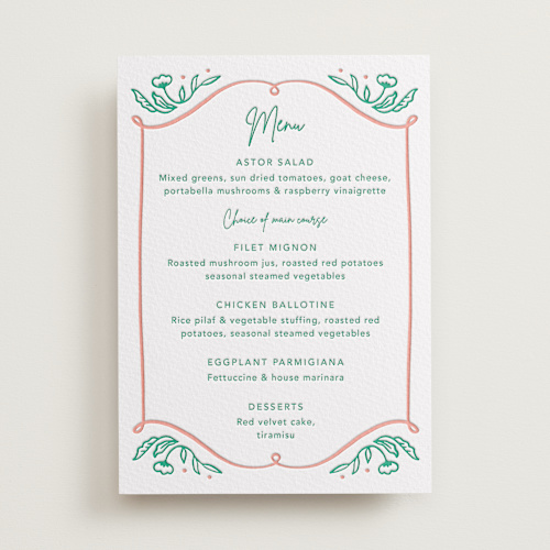 This is a sketch menu cards with letterpress by Elly called sketch printing on somerset500 in standard