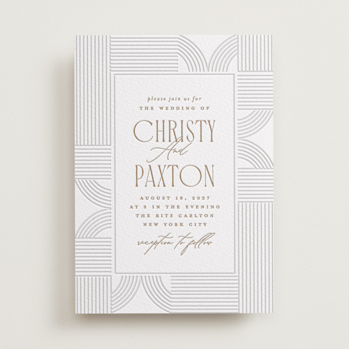 This is a framed elegance letterpress wedding invitations with letterpress by Creo Study called framed elegance printing on somerset500 in standard