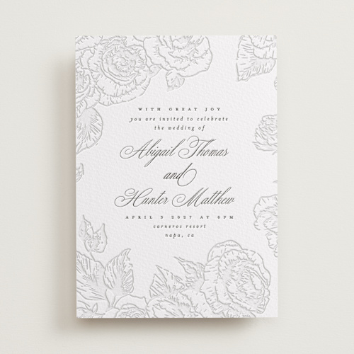 This is a garden letterpress wedding invitations with letterpress by Leah Bisch called garden printing on somerset500 in standard
