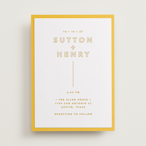 This is a dandelion letterpress wedding invitations with letterpress by Kindred Fields called color tone printing on somerset500 in standard