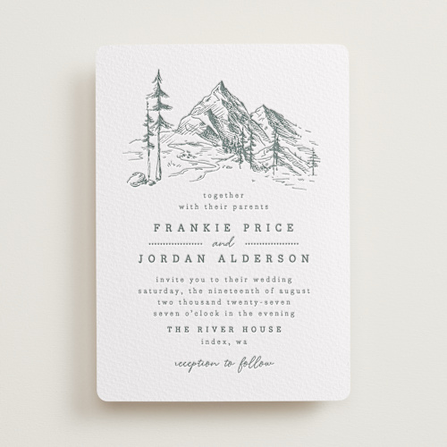 This is a stone letterpress wedding invitations with letterpress by Anastasia Makarova called fresh air printing on somerset500 in standard