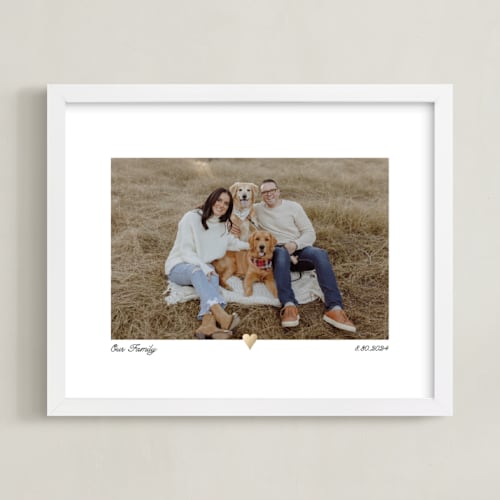 This is a gold foil stamped photo art by Laura Hamm called with a heart: foil framed photo