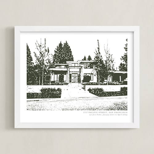 This is a olive shadow home wall art by Minted called house: custom print with text