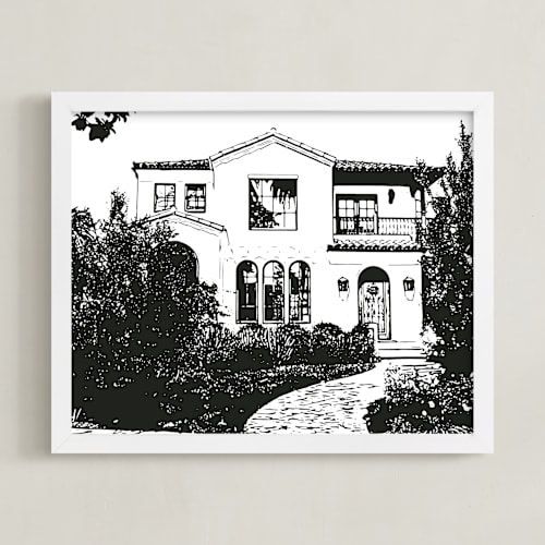 This is a black home wall art by Minted called house: custom print