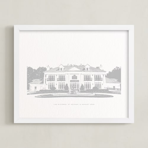This is a cool grey home wall art by Minted called your venue: custom letterpress print