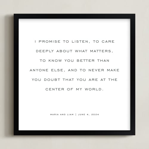 This is a deep gray photos to art by Minted called your vows: square orientation custom print 