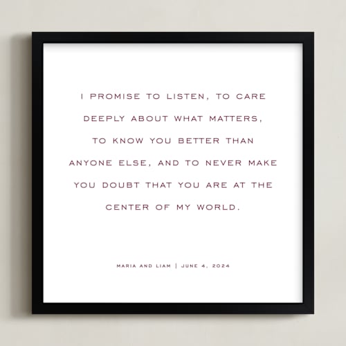 This is a wine photos to art by Minted called your vows: square orientation custom print 