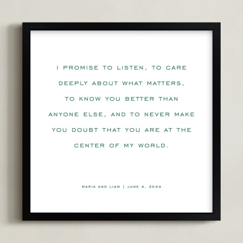 This is a emerald photos to art by Minted called your vows: square orientation custom print 
