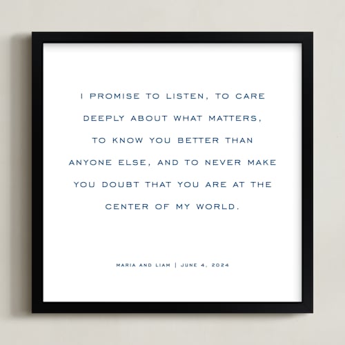 This is a blueberry photos to art by Minted called your vows: square orientation custom print 