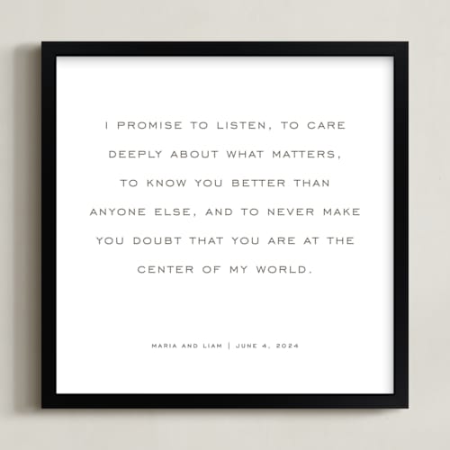 This is a grey taupe photos to art by Minted called your vows: square orientation custom print 