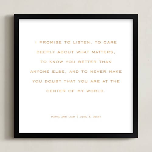 This is a carrot photos to art by Minted called your vows: square orientation custom print 