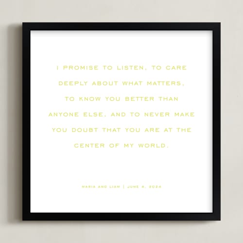 This is a lime photos to art by Minted called your vows: square orientation custom print 