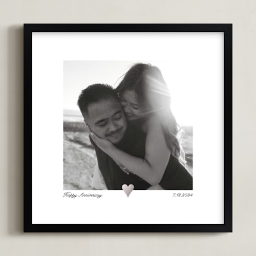 This is a silver foil stamped photo art by Laura Hamm called with a heart: square foil framed photo