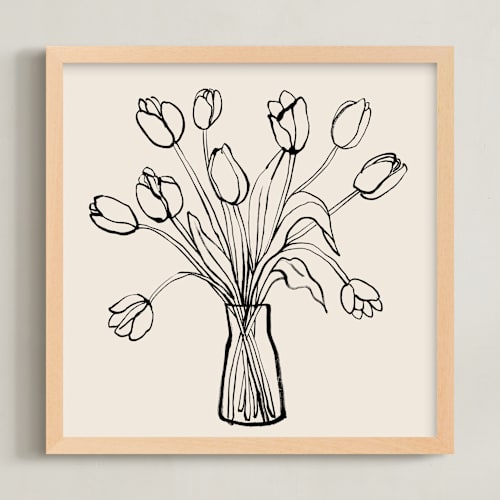 This is a cotton art by Cass Loh called tulips drawing