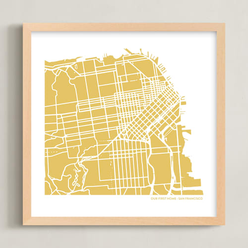 This is a lemon grove custom map printing by Minted called filled map: custom print