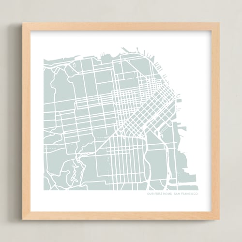 This is a sea glass custom map printing by Minted called filled map: custom print