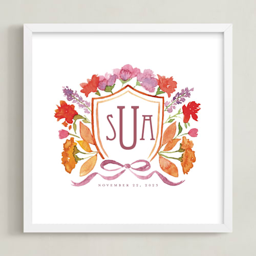 This is a fall photos to art by Pink House Press called your wedding crest: custom print