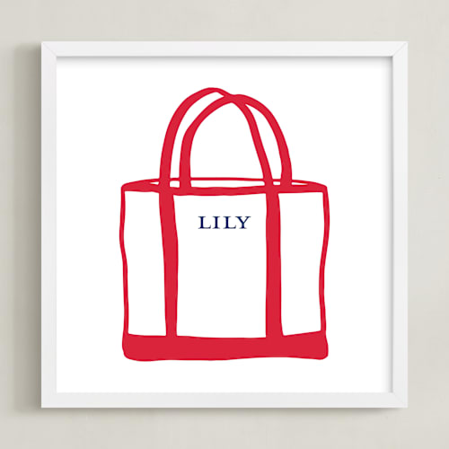 This is a lobster photos to art by Erika Firm called name tote: custom print