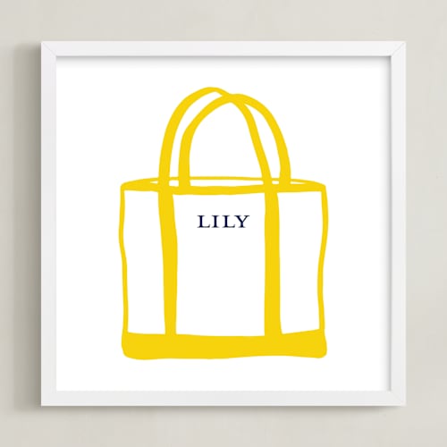 This is a canary photos to art by Erika Firm called name tote: custom print