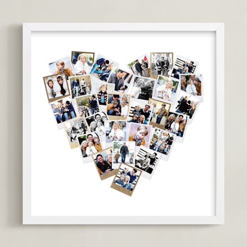 This is a gold foil stamped photo art by Minted called heart snapshot mix®