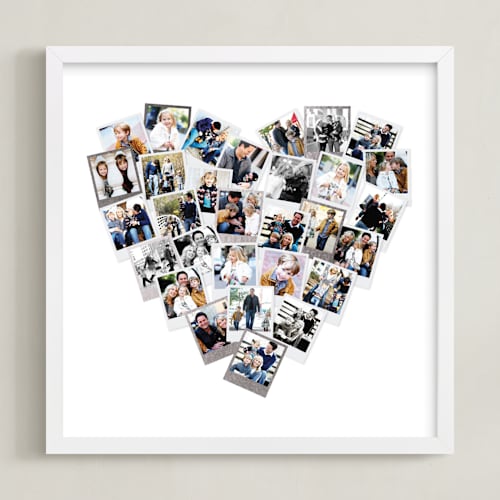 This is a silver foil stamped photo art by Minted called heart snapshot mix®