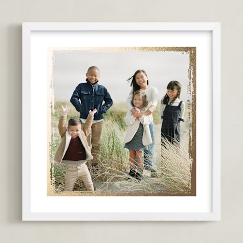 This is a gold foil stamped photo art by cambria called rustic edges