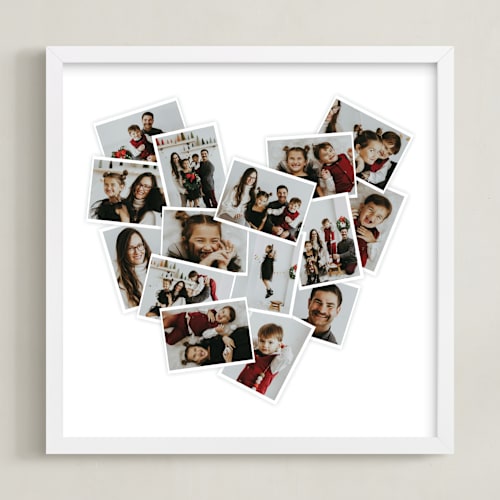 This is a white photo art by Minted called heart snapshot mini: framed photo