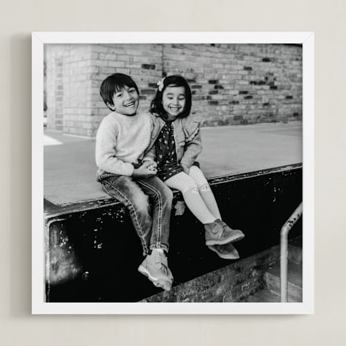 This is a white photo art by Minted Custom called the big picture: square framed photo