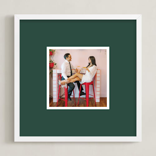 This is a green photo art by Minted called color border: square framed photo