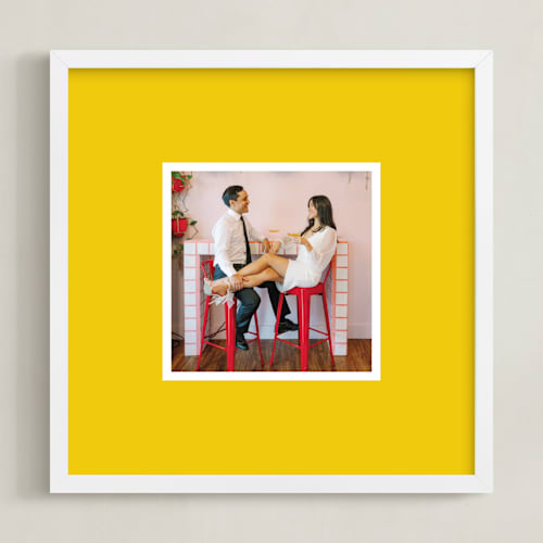 This is a yellow photo art by Minted called color border: square framed photo