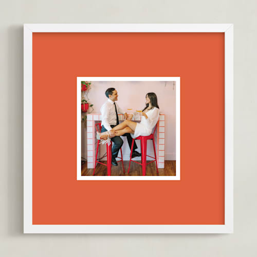 This is a orange photo art by Minted called color border: square framed photo