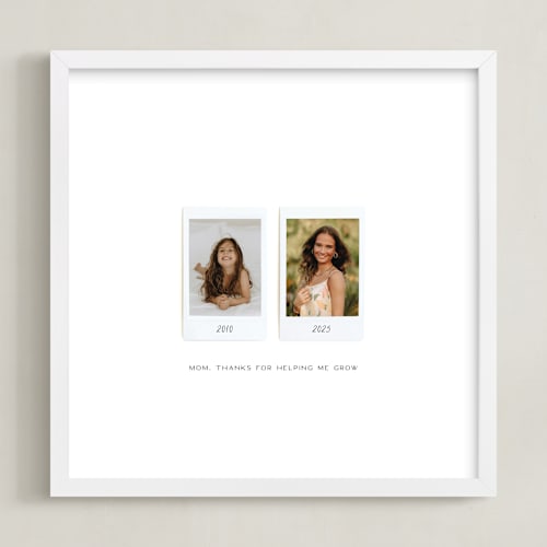 This is a white photo art by Olivia Kanaley Inman called two photo: square framed photo