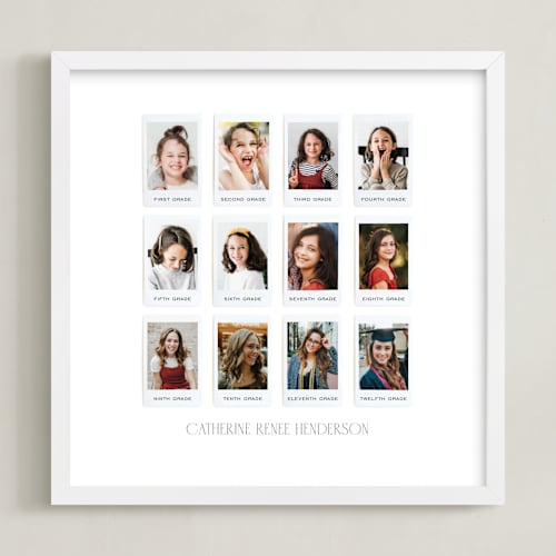 This is a paper photo art by Olivia Kanaley Inman called twelve photo: square framed photo