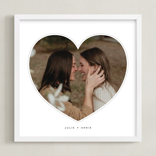 This is a white photo art by Minted called in a heart: framed photo 