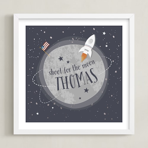This is a midnight foil stamped photo art by Lorent and Leif called shoot for the moon