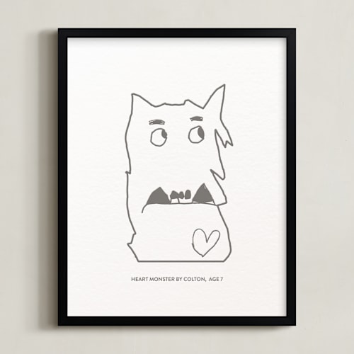 This is a black photos to art by Minted called your drawing: portrait custom letterpress print