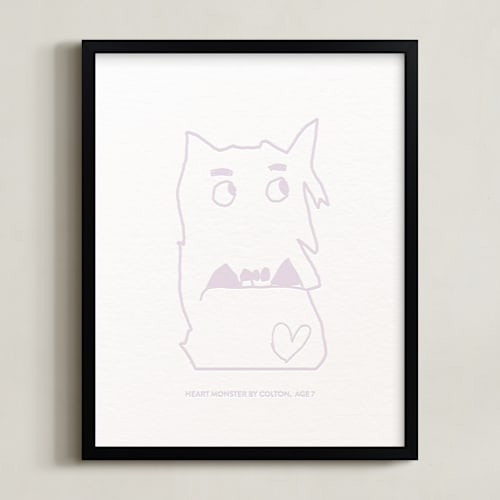 This is a pastel lilac photos to art by Minted called your drawing: portrait custom letterpress print
