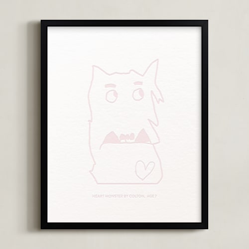 This is a soft blush photos to art by Minted called your drawing: portrait custom letterpress print