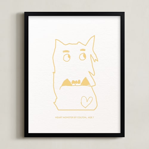 This is a summer yellow photos to art by Minted called your drawing: portrait custom letterpress print