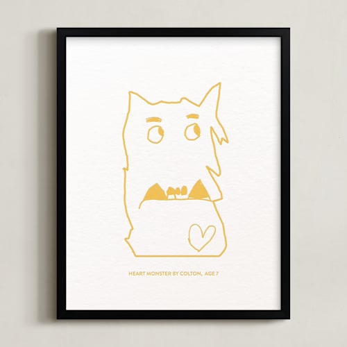 This is a mustard photos to art by Minted called your drawing: portrait custom letterpress print