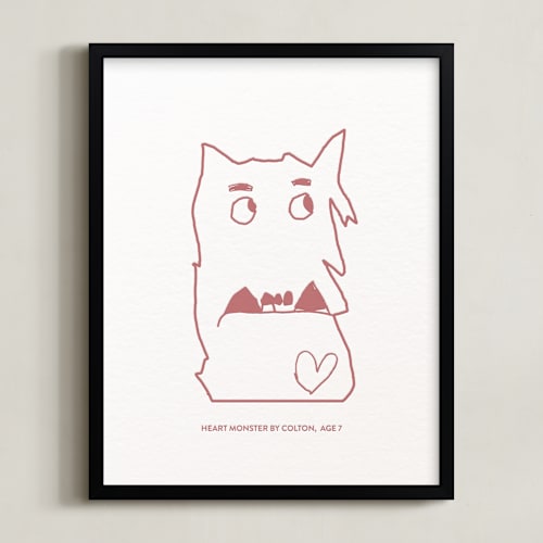 This is a burgundy photos to art by Minted called your drawing: portrait custom letterpress print