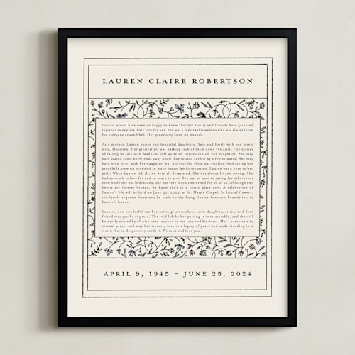 This is a sand memorial obituary prints with standard by Stephanie Hawkes called hansen non-photo obituary print