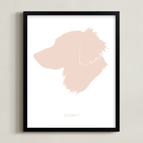 This is a blush silhouette art by Minted called pet silhouette: custom print with text 