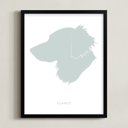 This is a sea glass silhouette art by Minted called pet silhouette: custom print with text 