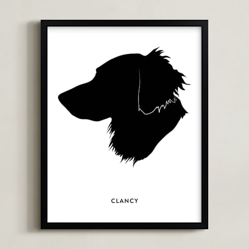 This is a black silhouette art by Minted called pet silhouette: custom print with text 