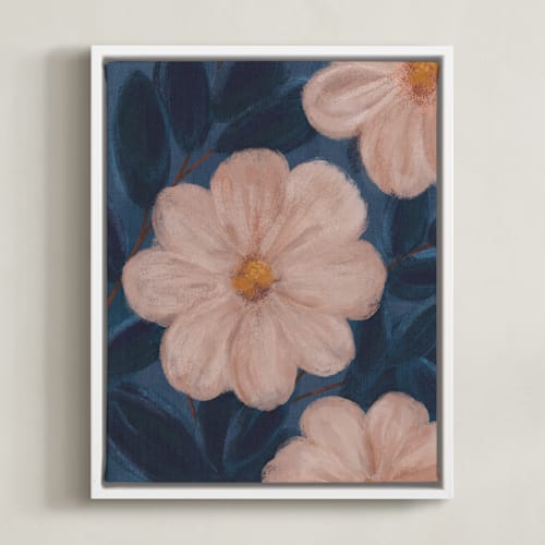 This is a pale pink art by Angel Walker called moody florals ii