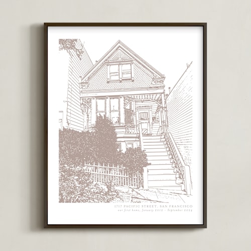 This is a mink home wall art by Minted called house: portrait custom print with text